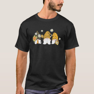 Cool Bee Gnomes Sunflower Hippie Design Gnome Men T-Shirt