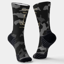 Cool Behalt es Reel Fishing Funny Vatertag Camoufl Socken