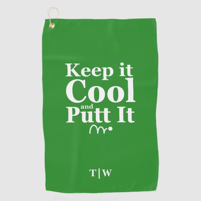 Cool behalten und Initialen Golfhandtuch (Vorderseite)