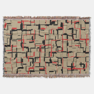 COOL Beige Rot Schwarz Einziges Muster Decke