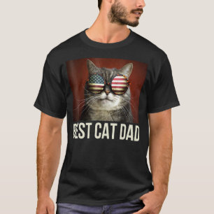 Cool Best Cat Vater American Flag Sonnenbrille Vat T-Shirt
