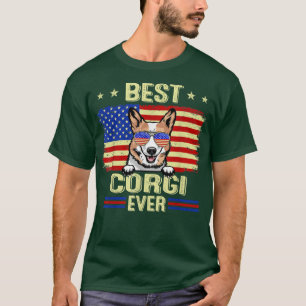 Cool Best Corgi je USA Flag 4. Juli T-Shirt
