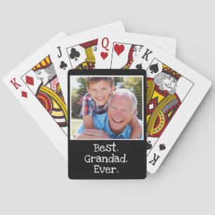 Cool Best Grandad je Foto Personalisiert Schwarz Spielkarten