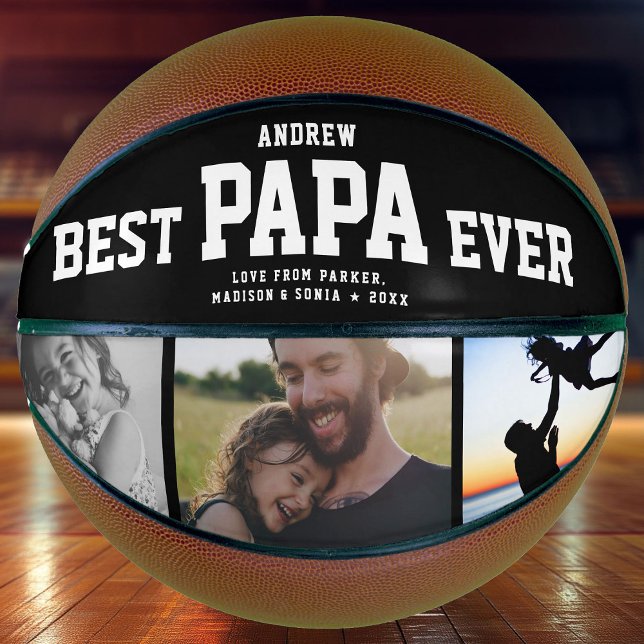 Cool BEST PAPA JE Moderne, trendige FotoCollage Basketball (Von Creator hochgeladen)