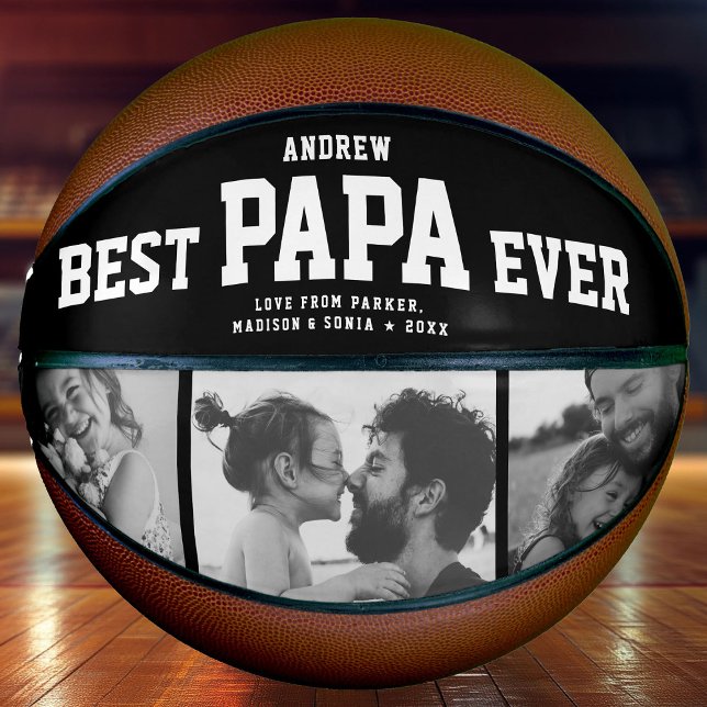 Cool BEST PAPA JE Moderne, trendige FotoCollage Basketball (Von Creator hochgeladen)