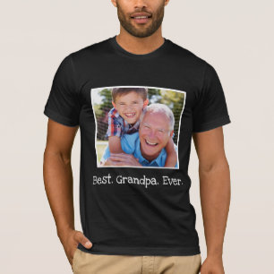 Cool Beste Opa je Foto Personalisiert Schwarz T-Shirt