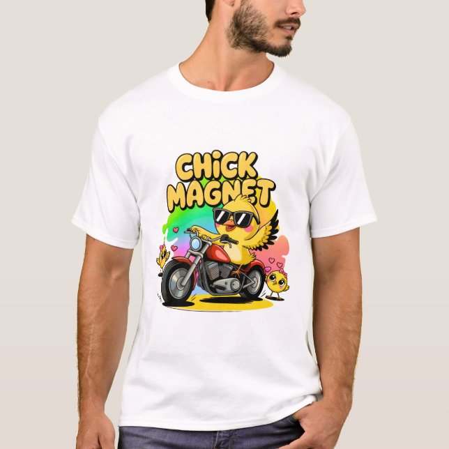 Cool Biker Chick Magnet Osterfest Shirt (Vorderseite)