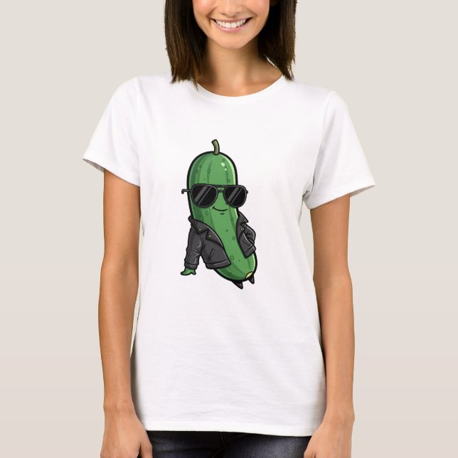 Cool Biker Cucumber T-Shirt (Vorderseite)