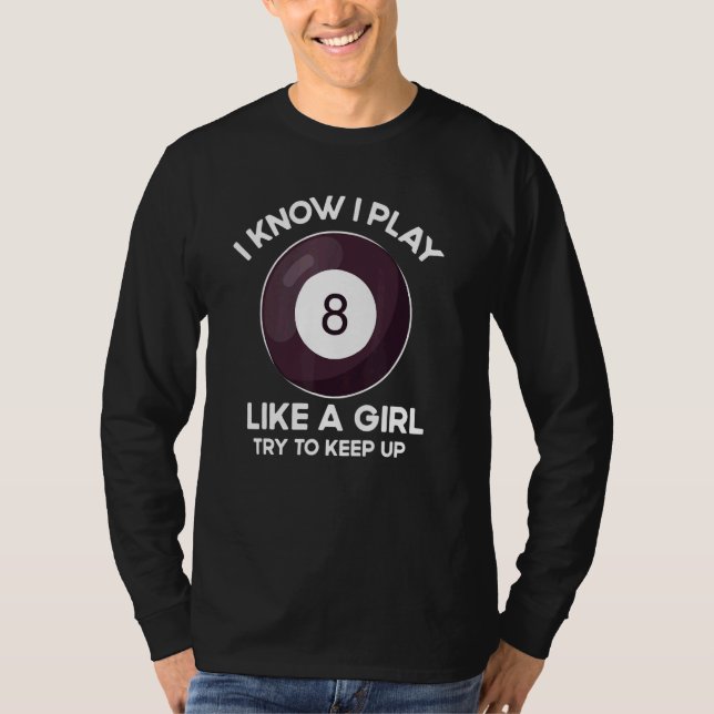 Cool Billiards Women Girl Pool Player 8 Ball Snook T-Shirt (Vorderseite)