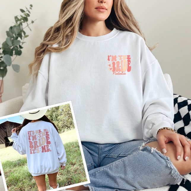 Cool bin ich, ich bin die Braut Personalisiert Sweatshirt (Von Creator hochgeladen)