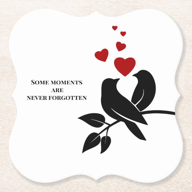 cool birds with hearts untersetzer (Vorderseite)