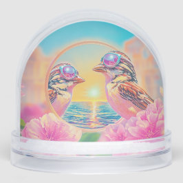 Cool Birds with Sunglasses at Sunset Schneekugeln