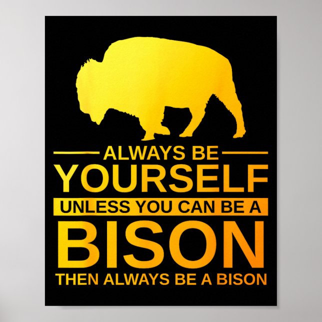 Cool Bison Design For Men Women Buffalo Animal Lov Poster (Vorne)