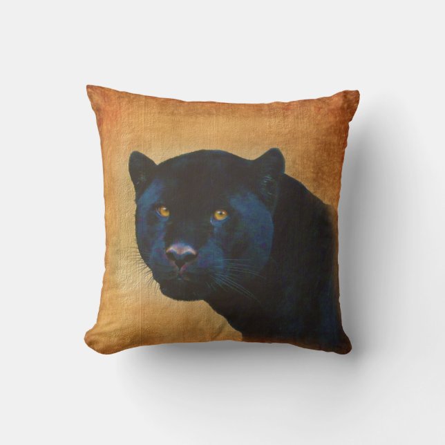 Cool Black Jaguar Panther Wildlife Big Cat Kissen (Vorderseite)