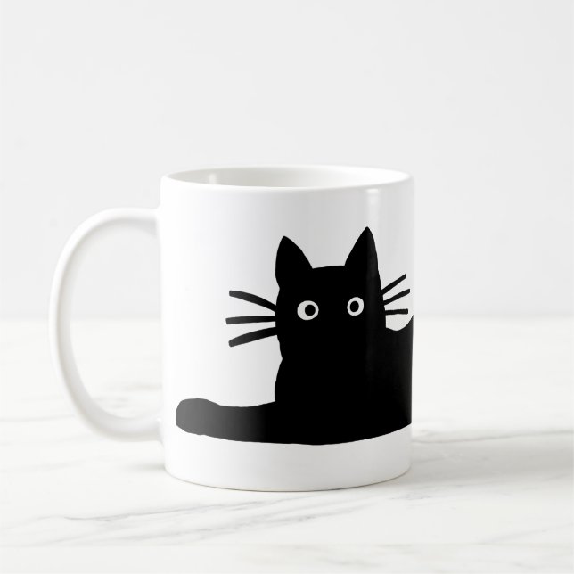 Cool Black Kitty Cat Fun Feline Lover Niedlich Tasse (Links)