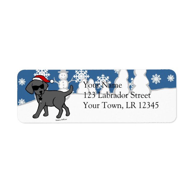 Cool Black Lab Cartoon Weihnachten (Vorne)