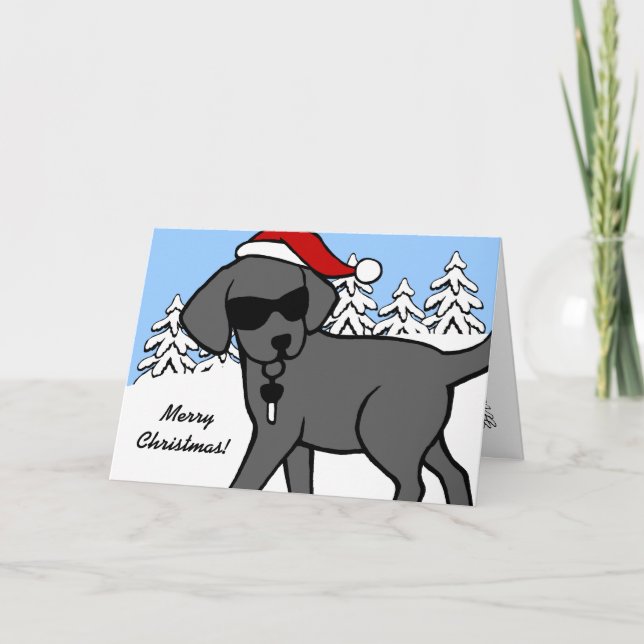 Cool Black Labrador Cartoon Weihnachten (Vorderseite)