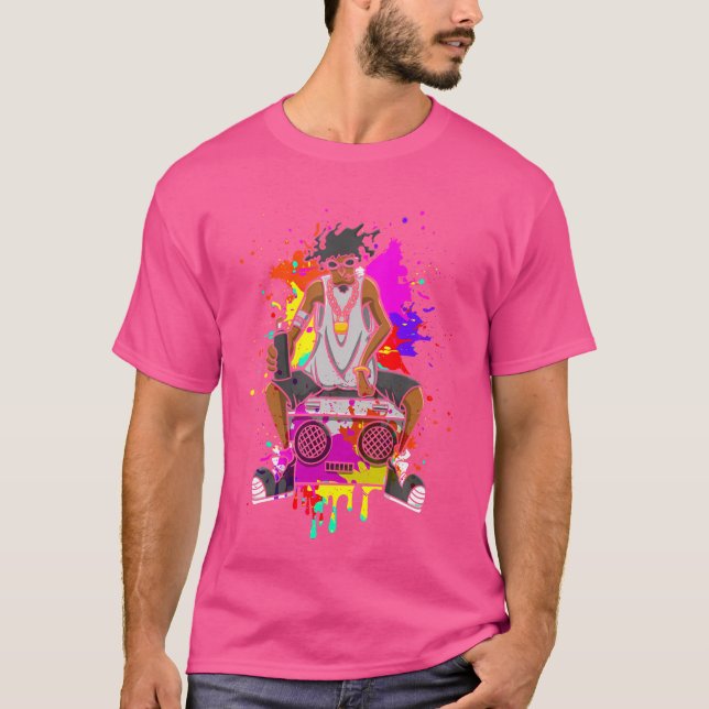 Cool Black Men Hip Hop T-Shirt (Vorderseite)