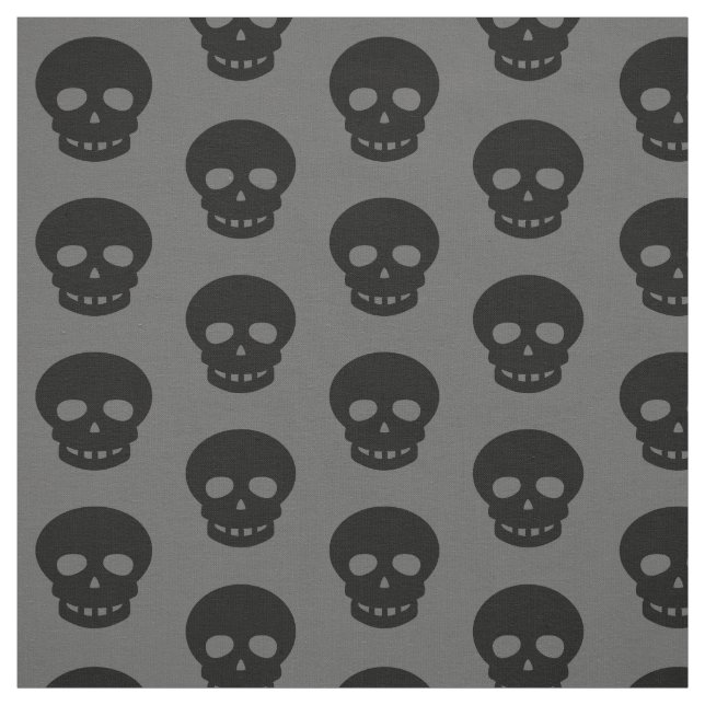 Cool Black Skulls Polka Dots Stoff (Muster)