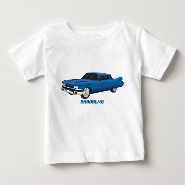 Cool-blau-Oldtimer 1959 Baby T-shirt (Vorderseite)