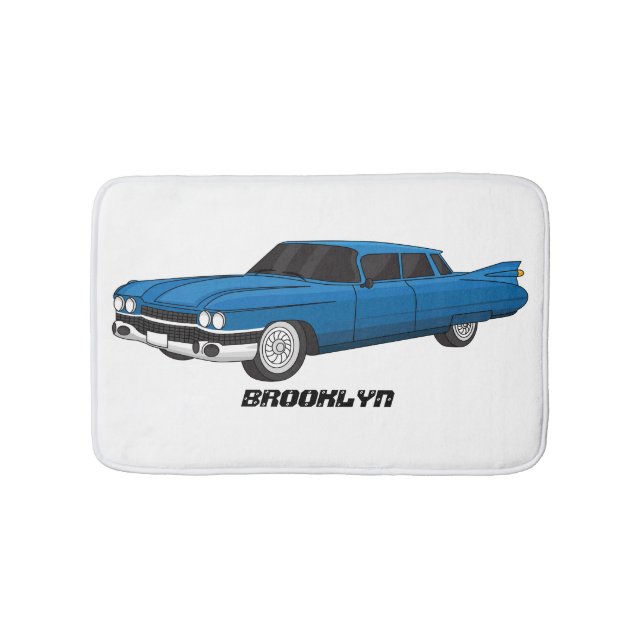 Cool-blau-Oldtimer 1959 Badematte (Vorderseite)