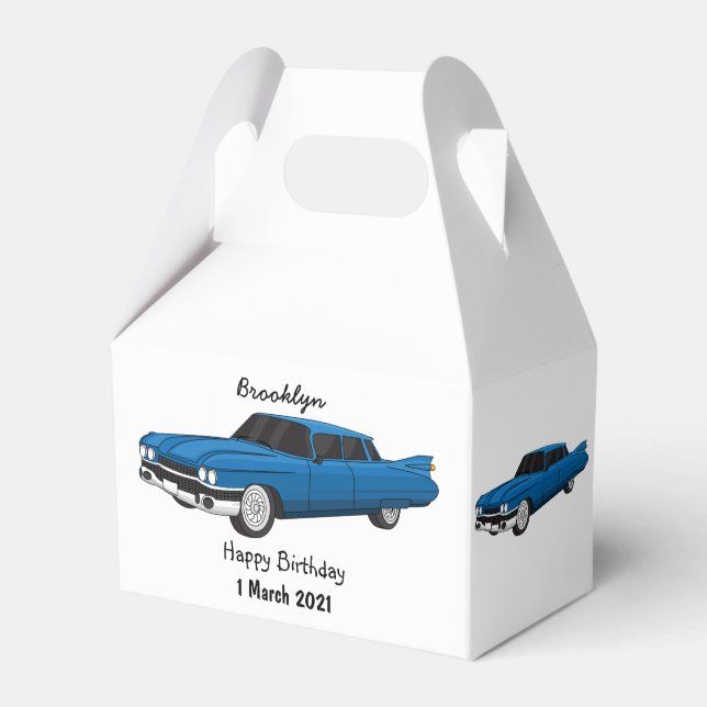 Cool-blau-Oldtimer 1959 Geschenkschachtel (Vorderseite)
