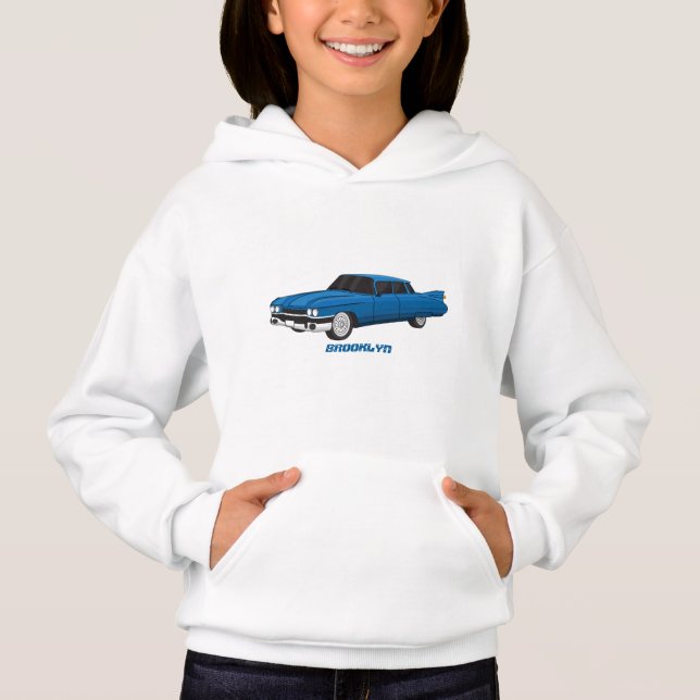 Cool-blau-Oldtimer 1959 Hoodie (Vorderseite)