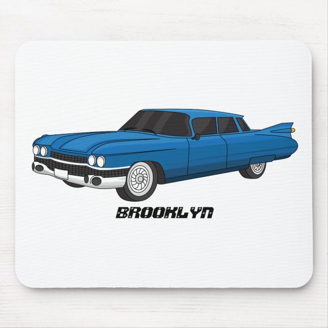 Cool-blau-Oldtimer 1959 Mousepad (Vorne)