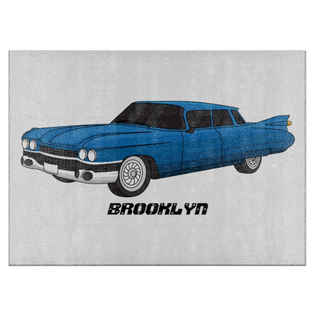 Cool-blau-Oldtimer 1959 Schneidebrett (Vorderseite)