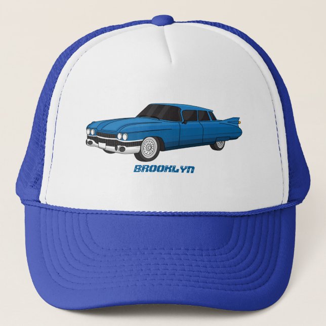 Cool-blau-Oldtimer 1959 Truckerkappe (Vorderseite)