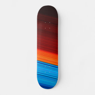 COOL Blau-orange-gelbe schwarze Streifen Skateboard