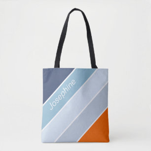 cool-blau-orange-moderne Streifen individuelle Nam