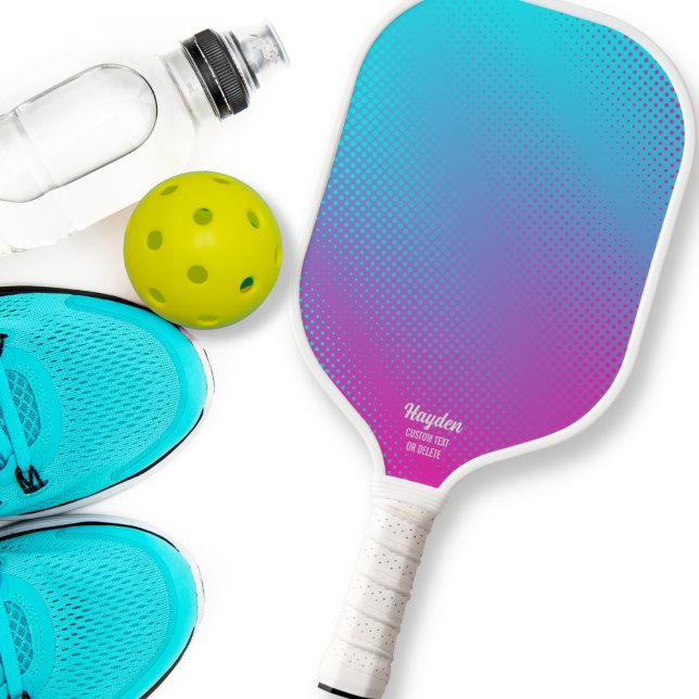 Cool Blau rosa Abstrakter Ombre Farblicher Benutze Pickleball Schläger (Von Creator hochgeladen)