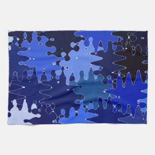 COOL Blaue Abstrakte Formen Geschirrtuch
