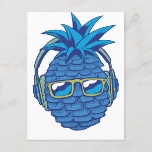 Cool-Blaue Ananas Postkarte