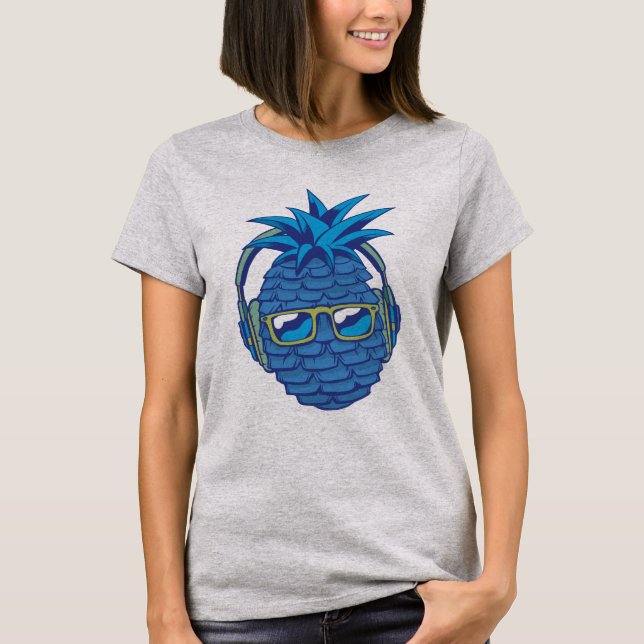 Cool-Blaue Ananas T-Shirt (Vorderseite)