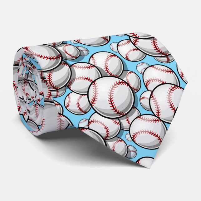 cool-blaue Baseball-Sportler Krawatte (Gerollt)