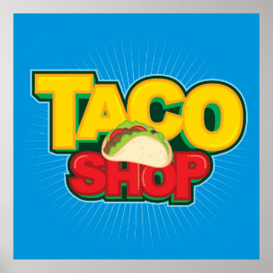 cool-blauer Taco Shop Poster