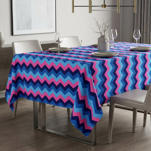 Cool-blaurosa Zickzack Muster - Tablette Tischdecke
