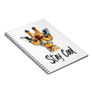Cool bleibe - Giraffe mit Sonnenbrillen Illustrati Notizblock