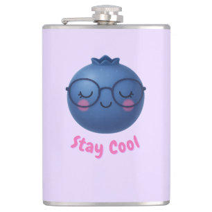 Cool bleibe - Niedliches TropiCool Blueberry Desig Flachmann