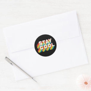 Cool bleibe runder aufkleber