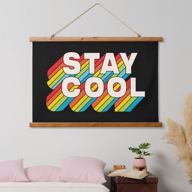 Cool bleibe wandteppich mit holzrahmen (Schlafzimmer)