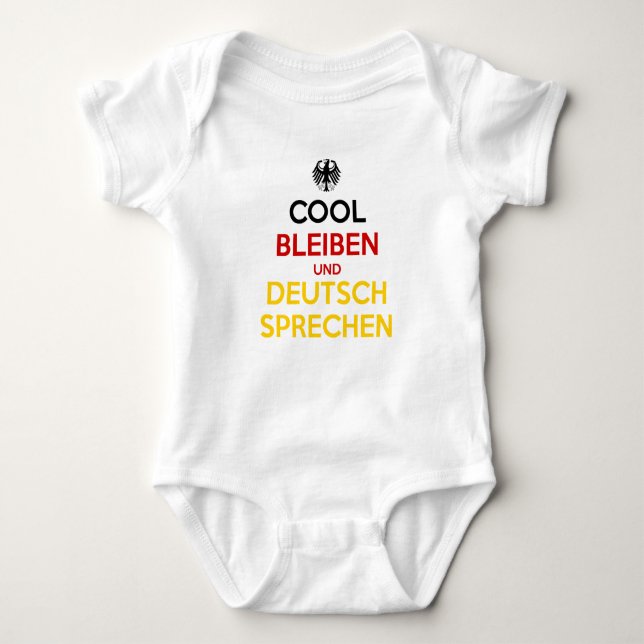 Cool bleiben und Deutsch sprechen Baby Strampler (Vorderseite)