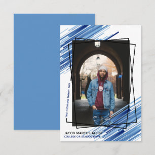 Cool Blue Abstrakt Foto Abschluss Ankündigung