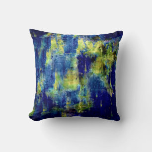 Cool Blue Abstrakt Painting Kissen