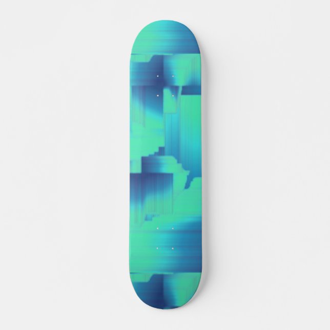 Cool Blue Art Deco Design Skate Board Skateboard (Vorne)
