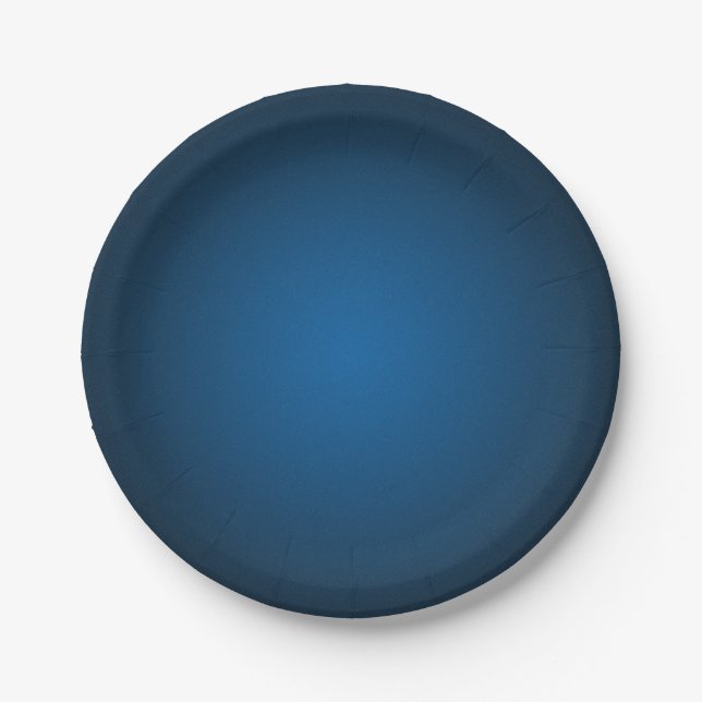 Cool Blue-Black Grainy Vignette Pappteller (Vorderseite)