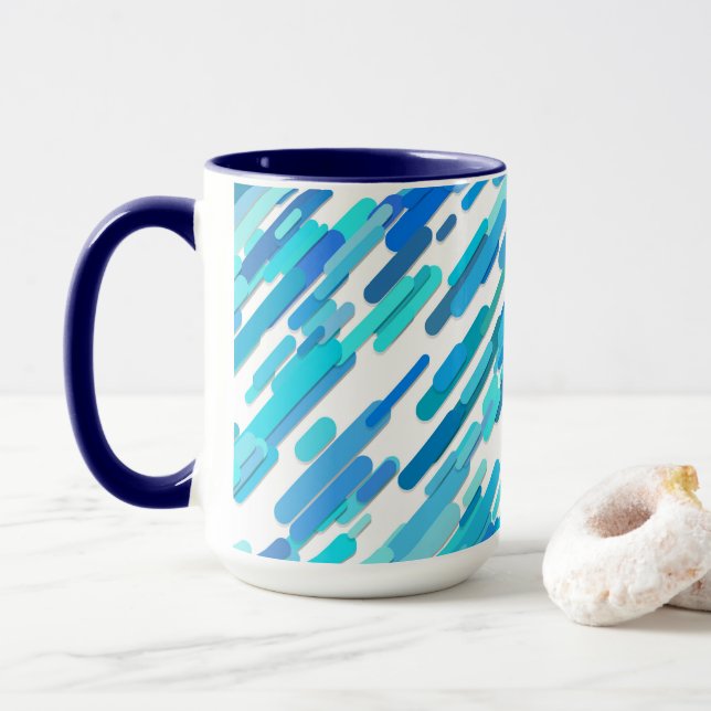 Cool Blue Blue Aquamarin Marine Tasse (Mit Donut)