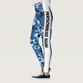 Cool Blue Camouflage PERSONALIZE Leggings